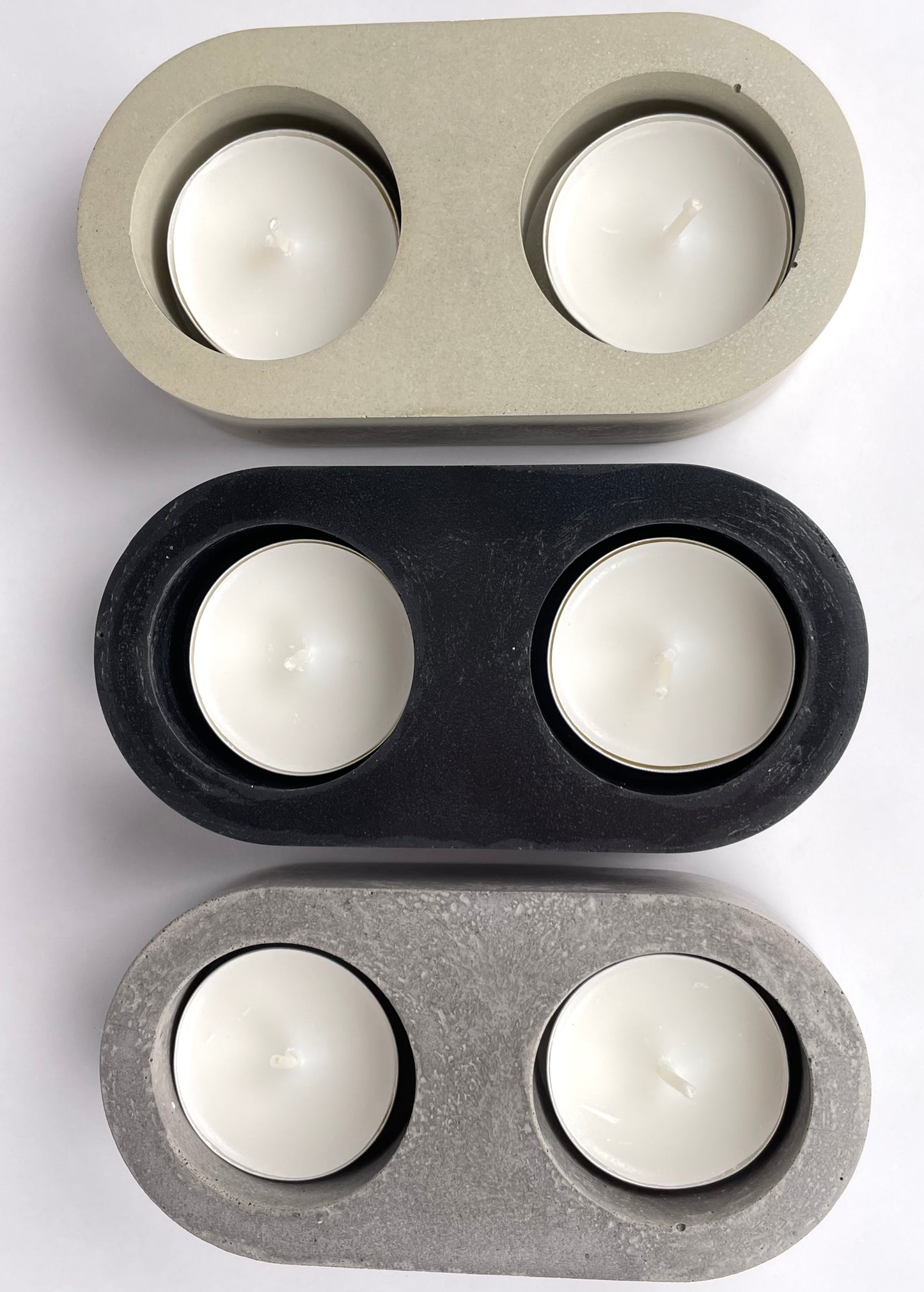Ljusstake | Concrete Double Tea-light