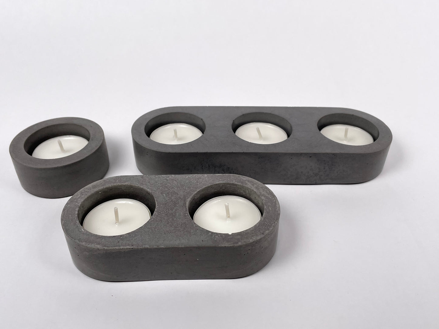 Ljusstake | Concrete Set of three Tea-light