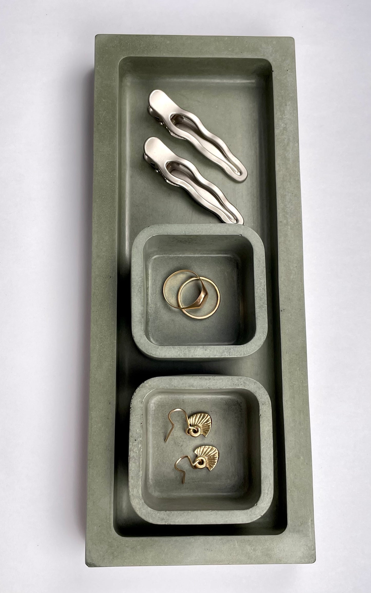 Rektangulär & kvadrat | Concrete Tray and Catchall set
