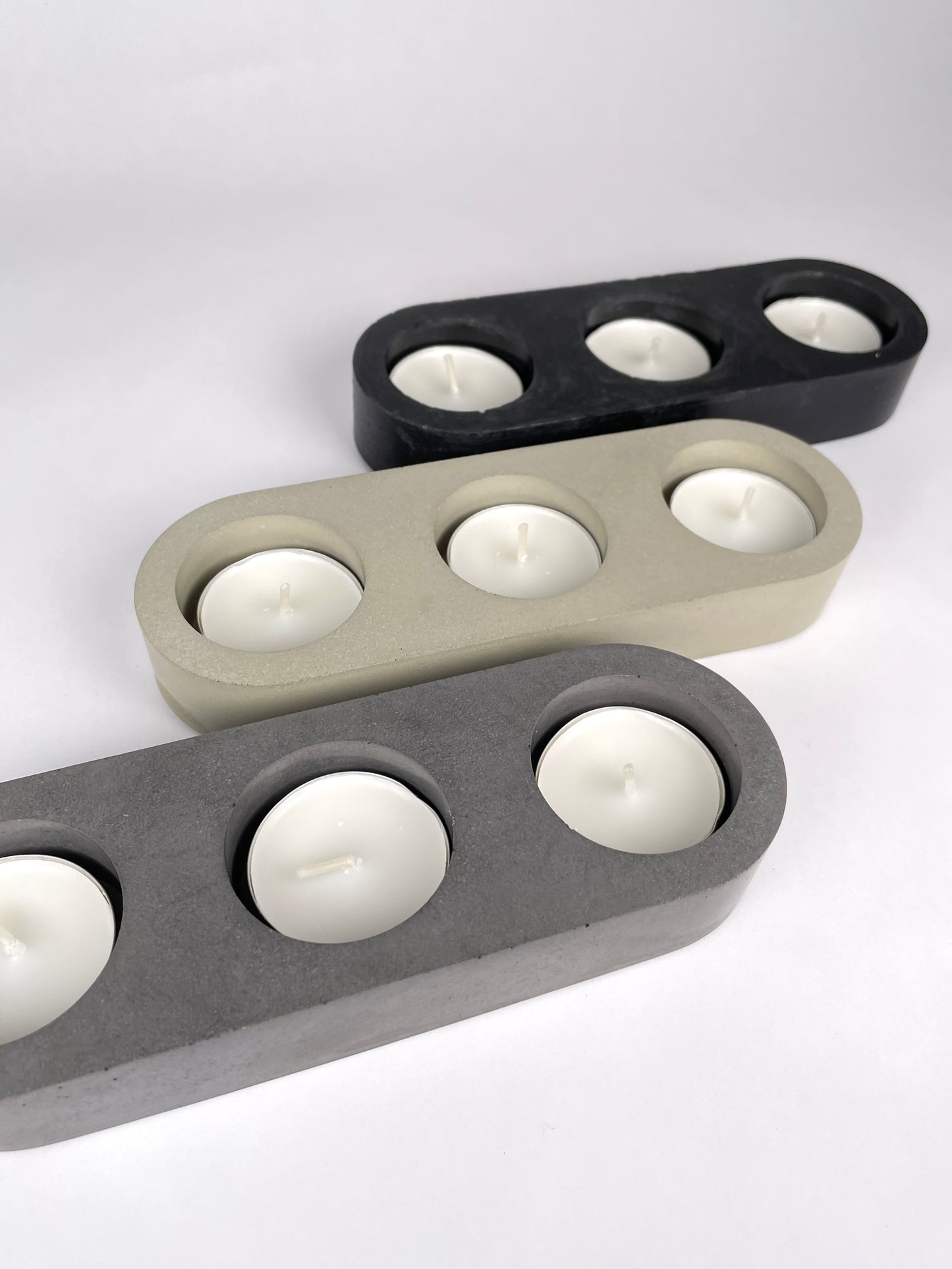 Ljusstake | Concrete tripple Tea-light