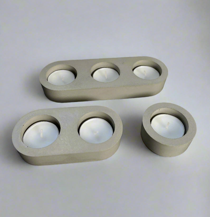 Ljusstake | Concrete Set of three Tea-light