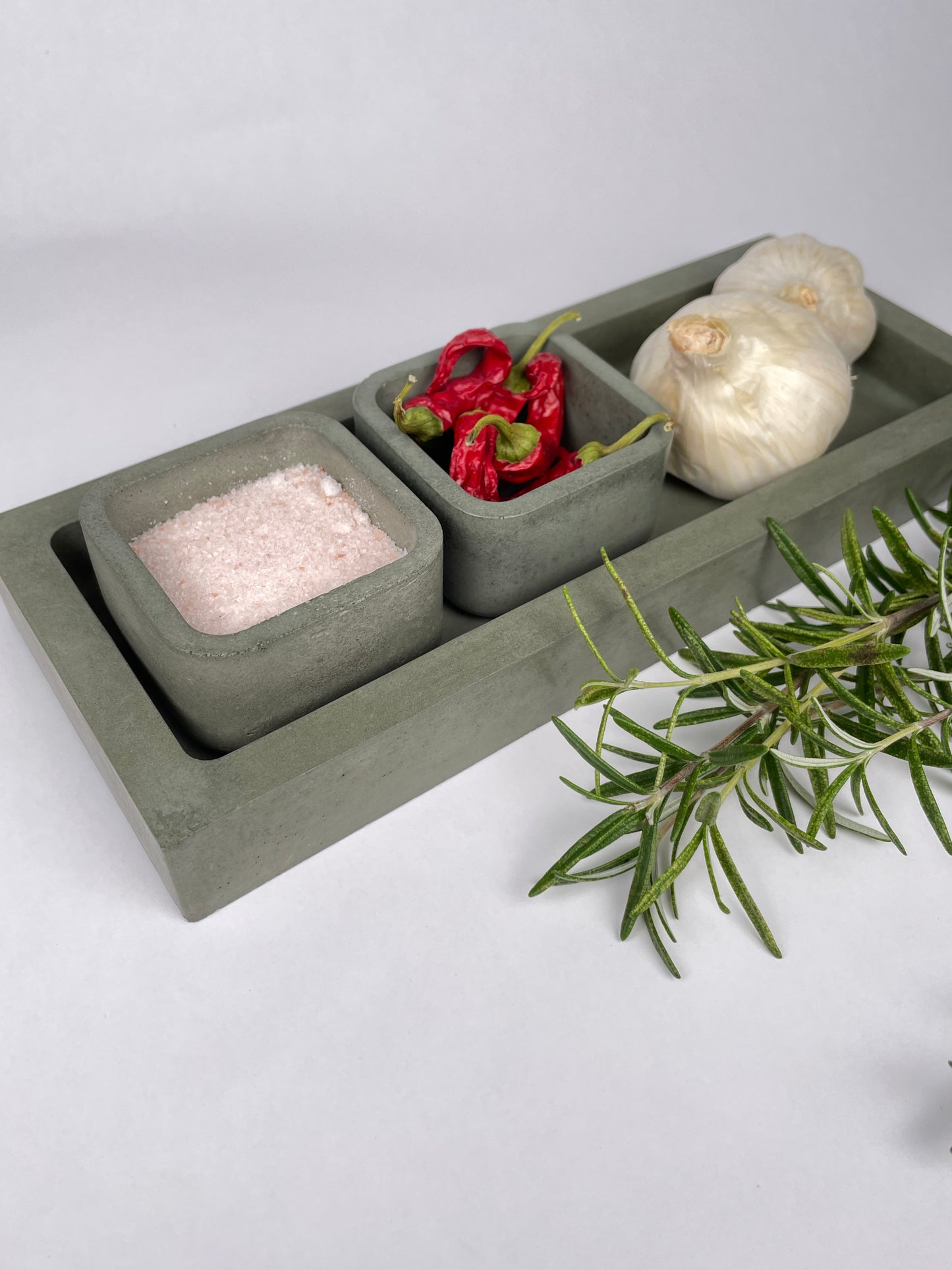Rektangulär & kvadrat | Concrete Tray and Catchall set