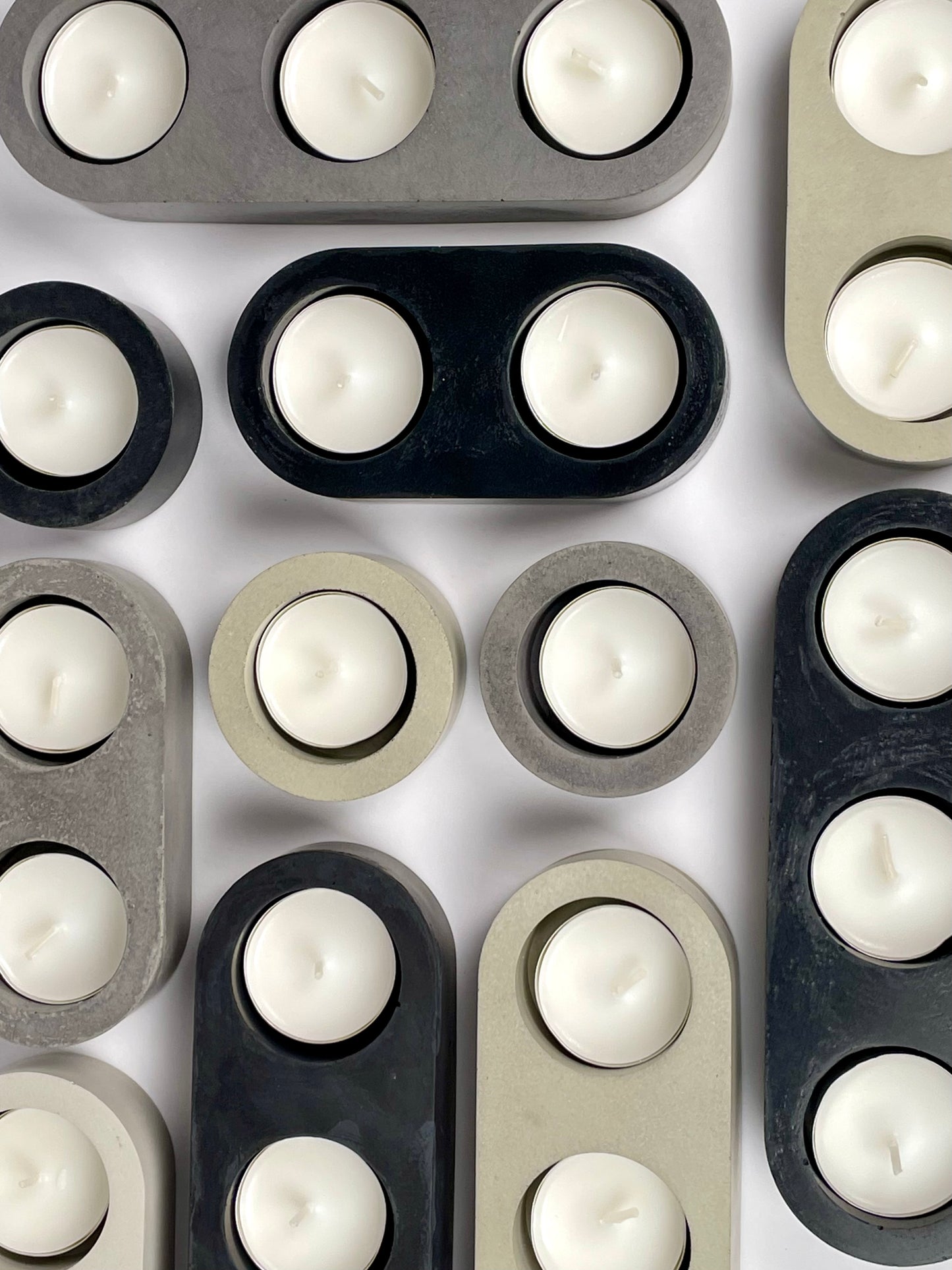Ljusstake | Concrete Set of three Tea-light