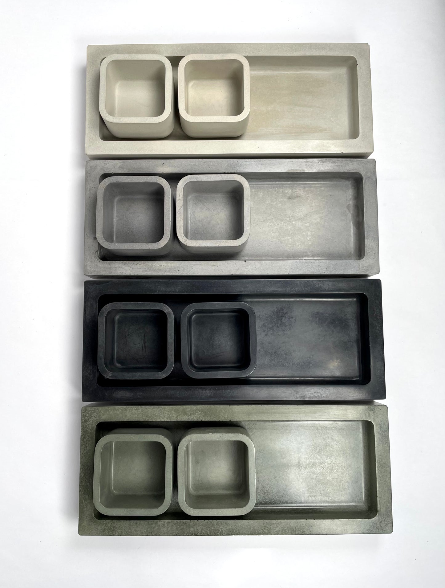 Rektangulär & kvadrat | Concrete Tray and Catchall set