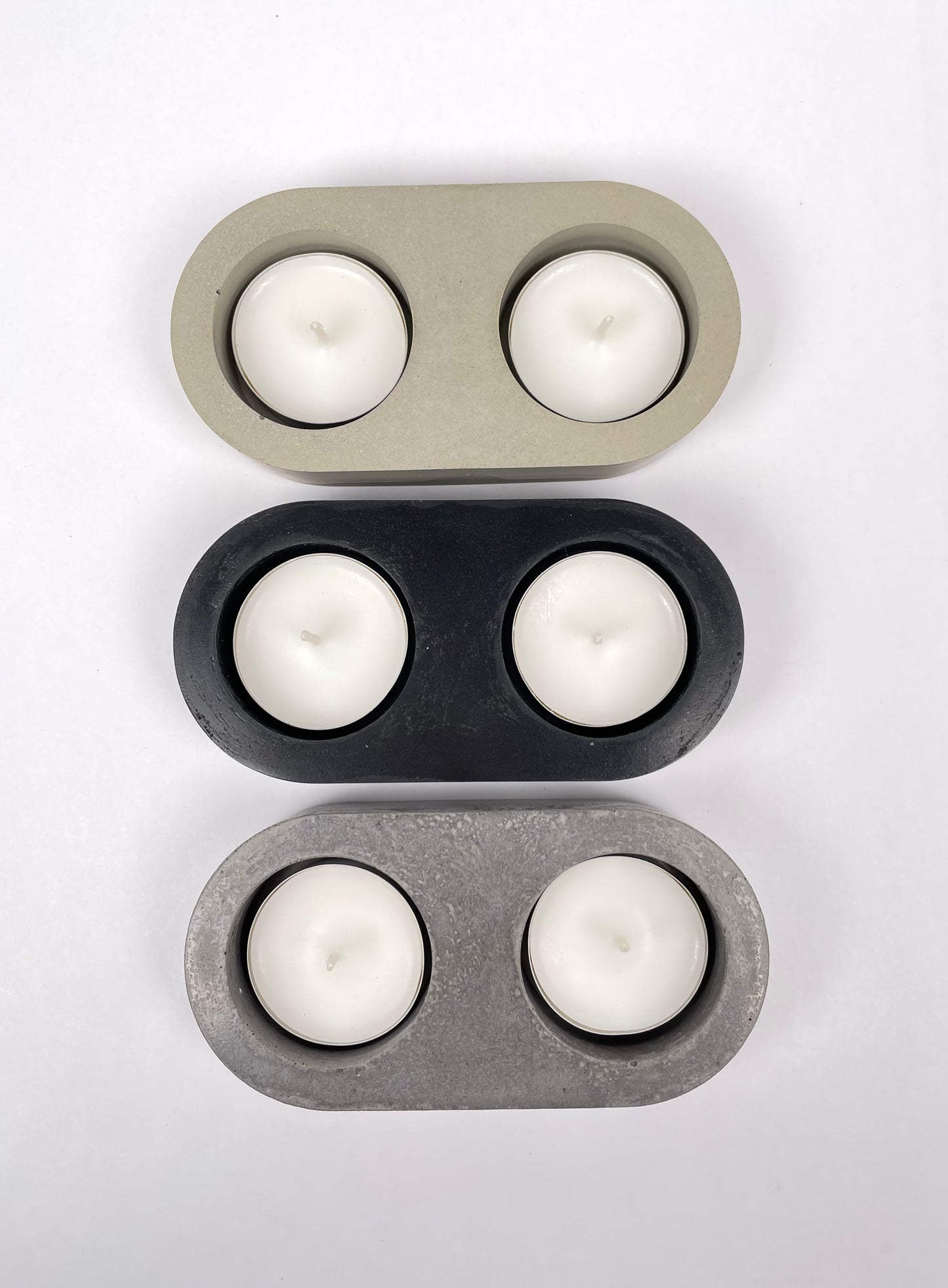 Ljusstake | Concrete Double Tea-light