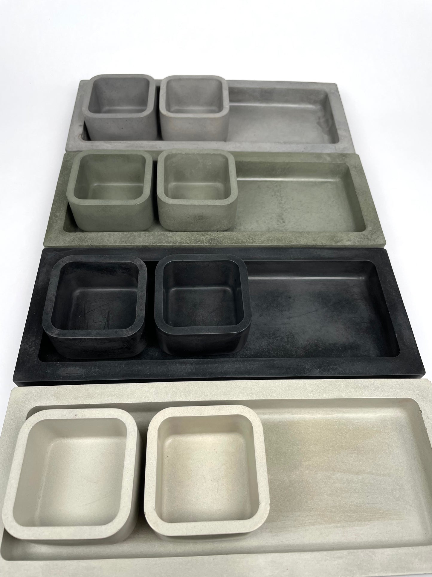 Rektangulär & kvadrat | Concrete Tray and Catchall set