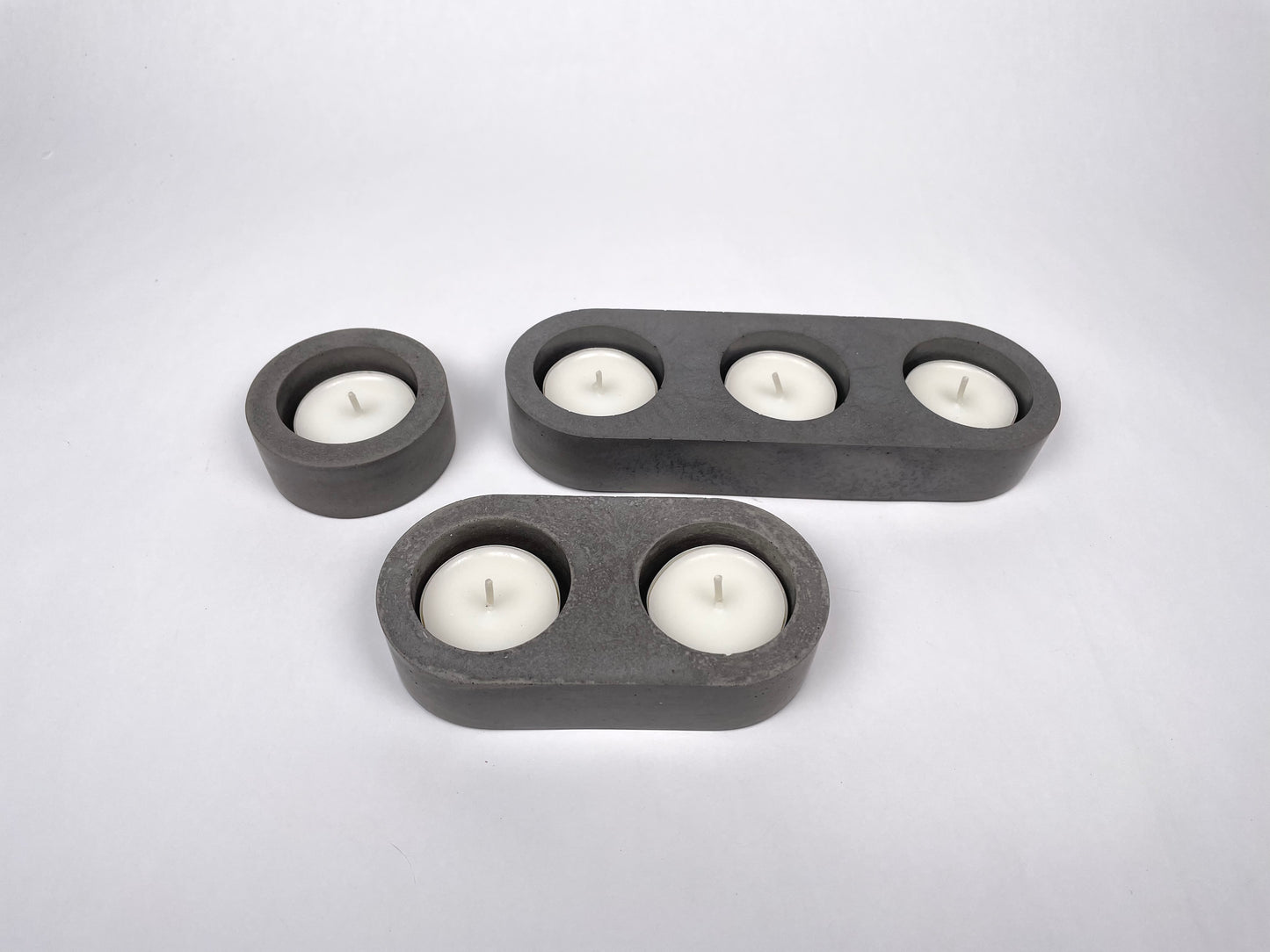 Ljusstake | Concrete Set of three Tea-light
